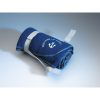 Nilton fleece deken Welcome on board geborduurd 180 x 120 cm navy