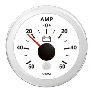 VDO Viewline ampèremeter -60/+60A wit 52mm