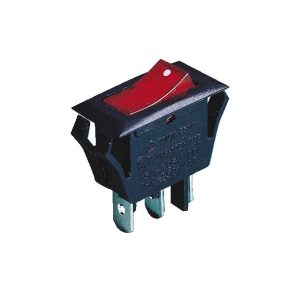 Inbouwschakelaar met verlichting rood/zwart 12V-15A