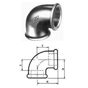 Malleabele knie bibi 90 graden 1 1/4" staal